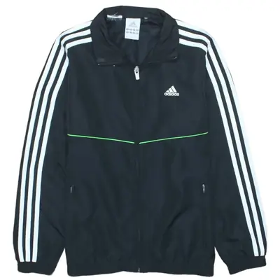 Vintage 90s Adidas Black Striped Sleeve Windbreaker Women's Medium
