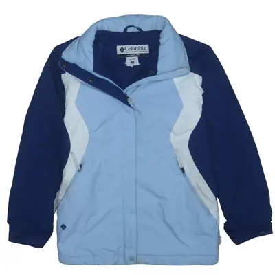 Columbia Blue Light Blue White Colorblock Jacket Girls Size 9