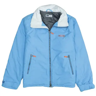 Vintage Fila 90s Blue Lightweight Windbreaker Medium Full Zip