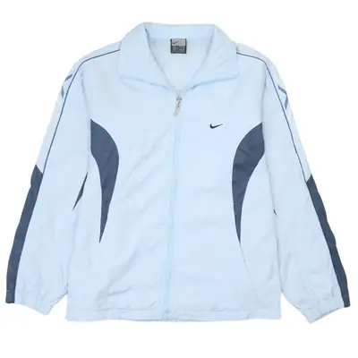 Nike 90's Blue Swoosh Windbreaker Jacket Large Vintage