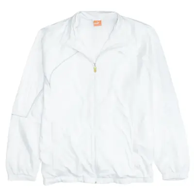 Puma 90's Vintage White Windbreaker Jacket XXLarge 2XL Full Zip