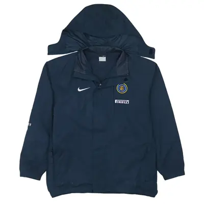 Nike 90's Navy Blue Swoosh Windbreaker Jacket Small Full Zip