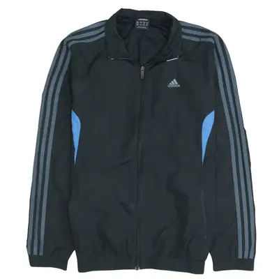 Adidas Men's 90's Vintage Black Striped Sleeve Windbreaker Small