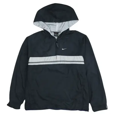 Vintage 90's Nike Black Swoosh Quarter Zip Windbreaker - Women's Small
