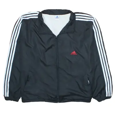 Adidas Vintage 90's Black Striped Sleeve Windbreaker XLarge
