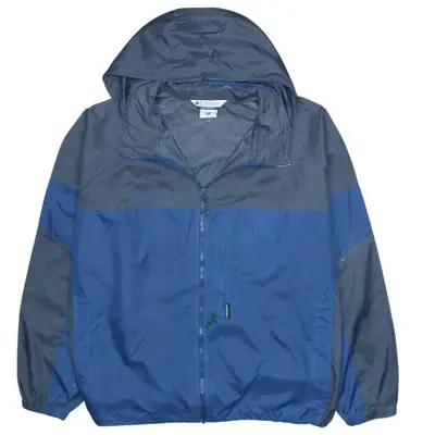Columbia Vintage 90's Hooded Navy Blue Windbreaker 2XL