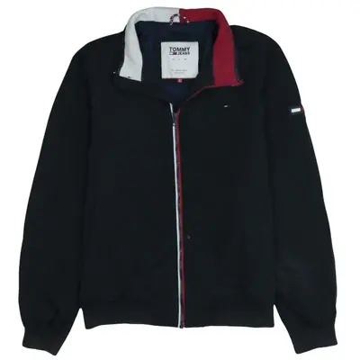 Vintage Tommy Jeans 90s Lightweight Black Windbreaker Jacket Men's Lar