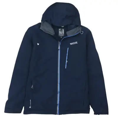 Vintage 90's Regatta Navy Blue Hooded Full Zip Windbreaker Large