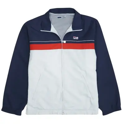 Fila 90's Vintage Lightweight Windbreaker Jacket Medium Navy Blue