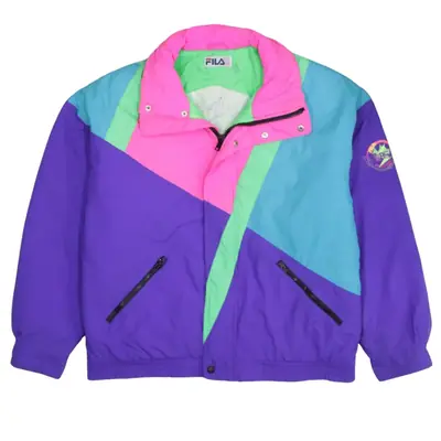 Vintage Fila 90's Full Zip Blue Windbreaker Men's Medium