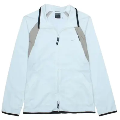 Nike 90's Vintage Swoosh Full Zip Up Windbreaker Small White
