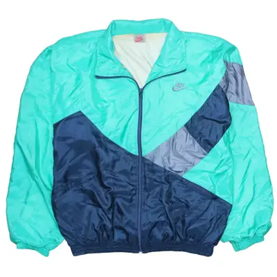 Nike 90's Vintage Green Swoosh Windbreaker Men's Large
