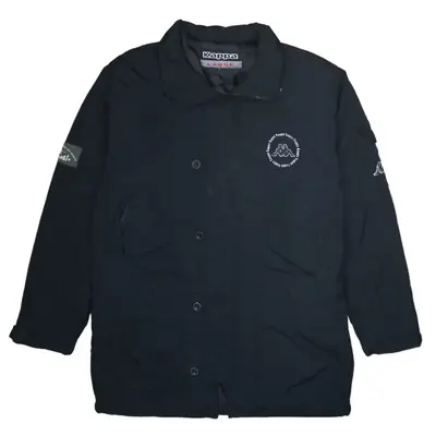 Kappa 90's Lightweight Full Zip Up Windbreaker Large Black