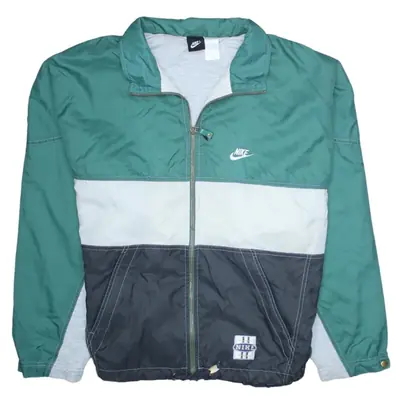 Nike 90's Swoosh Full Zip Up Windbreaker Large Black