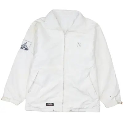 Nautica Vintage 90's Lightweight White Windbreaker Jacket XLarge