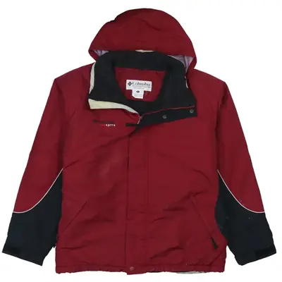 Columbia 90's Hooded Full Zip Up Windbreaker XLarge Red