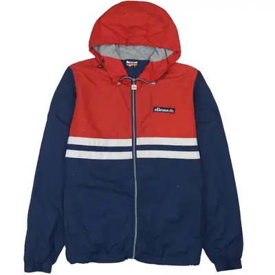 Ellesse 90's Hooded Full Zip Up Windbreaker XLarge Navy Blue