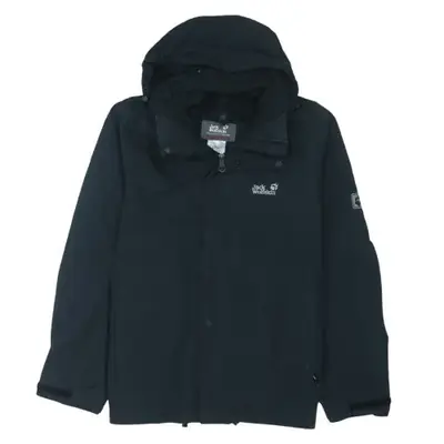 Jack Wolfskin Black Hooded Jacket - Size M