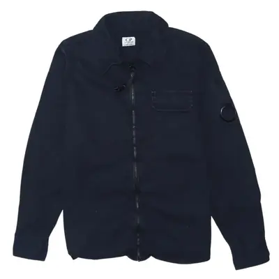 CP Company Navy Cotton Zip Up Shirt - Size Medium