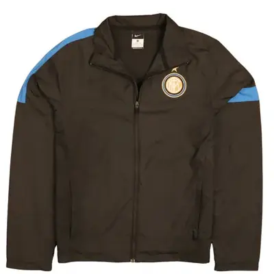 Nike Black Windbreaker Jacket Men's Medium Inter Milan Crest Zip Pocke