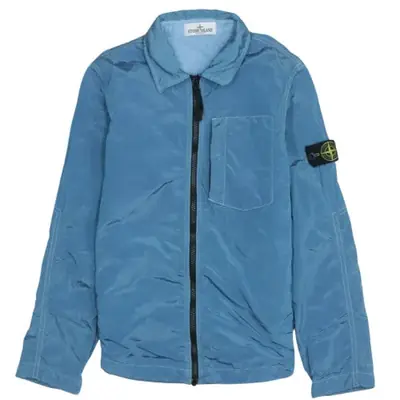 Stone Island Women's Retro 90s Blue Lightweight Zip Windbreaker XS