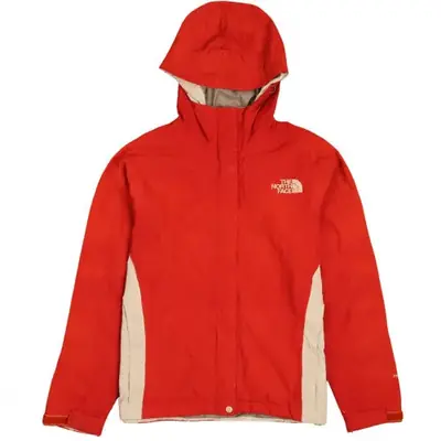 The North Face Red Hooded Jacket Women’s Small Embroidered Logo Zip Wi