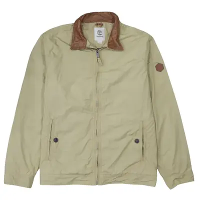 Timberland 90's Plain Full Zip Up Windbreaker XXLarge (2XL) Beige Crea