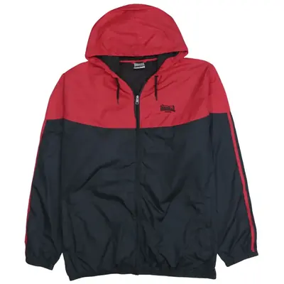 Vintage Lonsdale London 90's Hooded Windbreaker XLarge Black