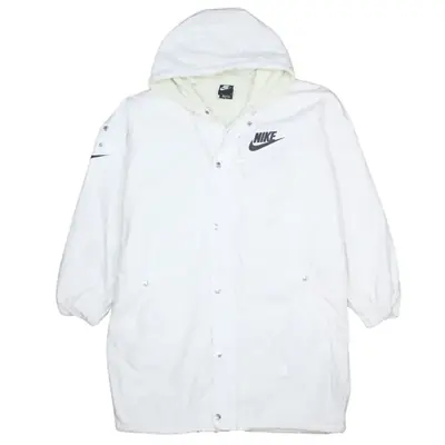 Nike 90's Swoosh Full Zip Up Windbreaker White Small Vintage