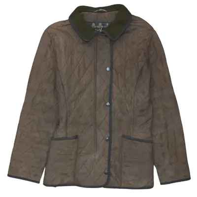 Barbour Women's Medium Vintage Brown Windbreaker Jacket Outdoor Style