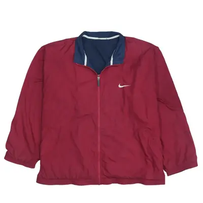 Nike 90's Red Swoosh Full Zip Windbreaker XXXLarge Vintage
