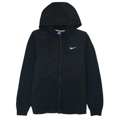 Vintage Nike 90's Black Swoosh Full Zip Windbreaker Small
