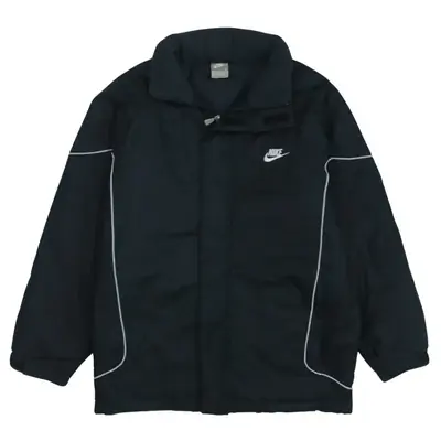 Vintage Nike 90's Black Swoosh Full Zip Windbreaker Large