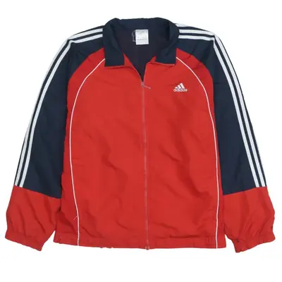 Adidas Vintage 90's Red Striped Sleeve Windbreaker Men's Large