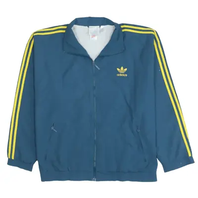 Adidas 90's Vintage Navy Blue Striped Sleeve Full Zip Windbreaker Larg