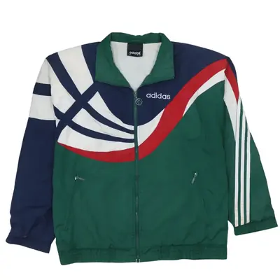 Adidas Vintage 90's Lightweight Green Full Zip Windbreaker Medium