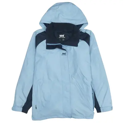 Vintage Helly Hansen 90's Blue Hooded Windbreaker, Full Zip, Men's Lar