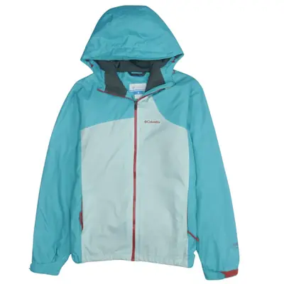 Columbia 90's Vintage Blue Hooded Windbreaker Large