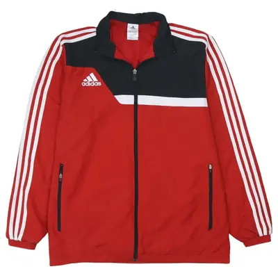 Adidas 90's Vintage Black Striped Sleeve Windbreaker Jacket Large