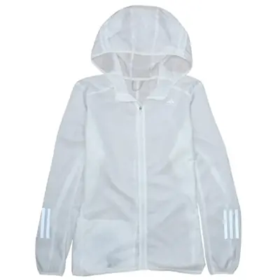 Adidas 90's Vintage White Hooded Full Zip Windbreaker Medium